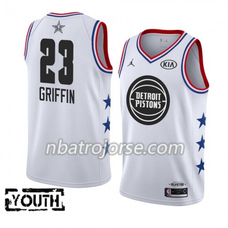 Barn Detroit Pistons Tröja Blake Griffin 23 2019 All-Star Jordan Brand Vit Swingman Barn Detroit Pistons Tröja Blake Griffin 23 2019 All-Star Jordan Brand Vit Swingman